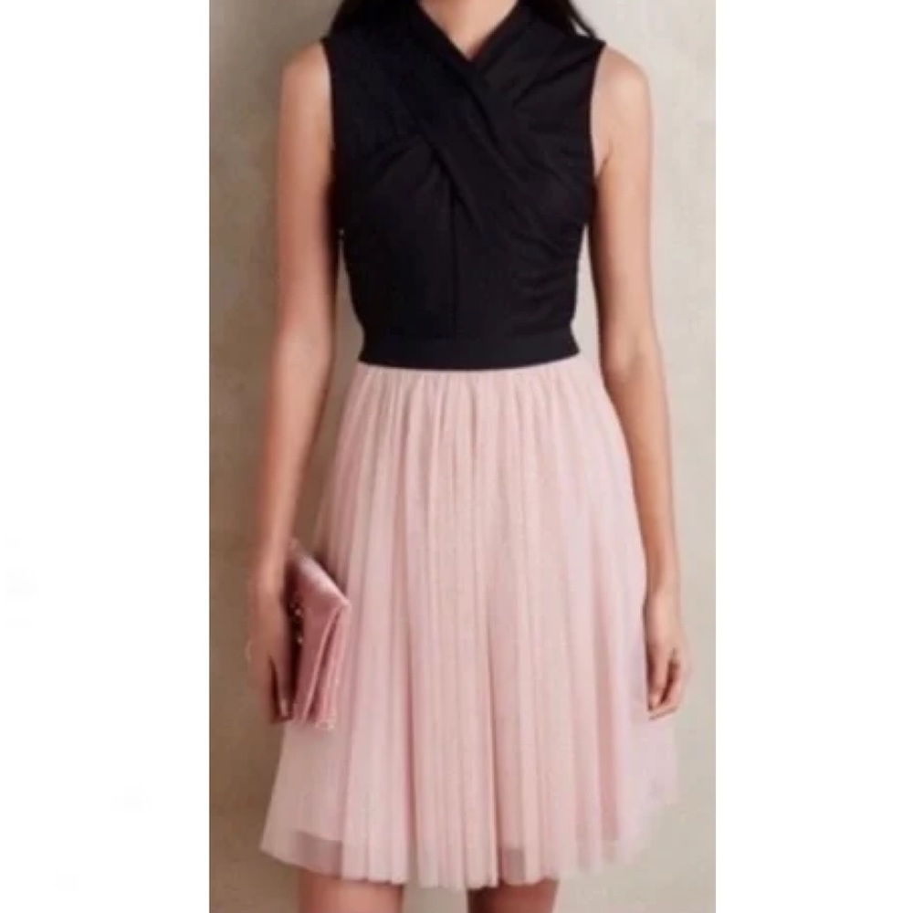 Anthropologie HD in Paris Ballerina Pink Tulle Skirted Dress
